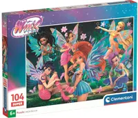 Puzzle pentru copii Clementoni de 104 piese - Zânele din Winx Club