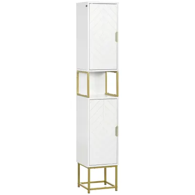 kleankin Dulap baie cu dulapuri si compartimente deschise, mobilier pentru baie de dimensiuni reduse din MDF | Aosom Romania
