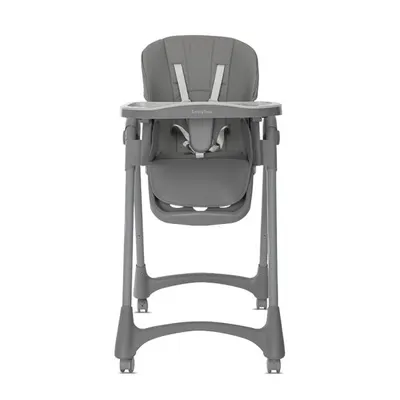 Scaun de masa pentru copii Lorelli Tummy Time Grey reglabil in multiple pozitii, roti din silicon, 2 tavite detasabile, centuri de siguranta, suport pentru picioare