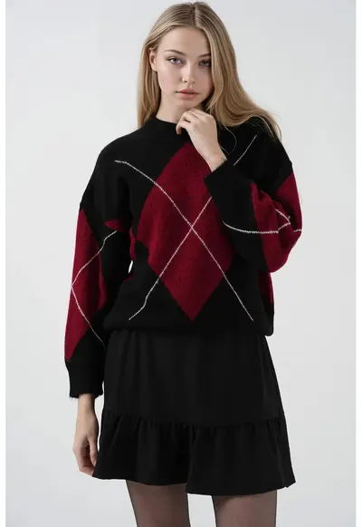 Fusta mini - HiCCUP - texturata - detalii cu volane - negru - poliester-lycra