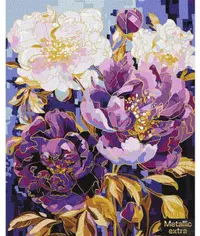 Set pentru pictură după numere Ideyka Metallic Extra - Kaleidoscop colorat, 40 x 50 cm