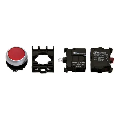 Set complet buton comanda iluminat rosu 230V