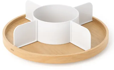 Organizator rotativ Umbra - Bellwood, 30 x 30 x 9 cm, alb-natural