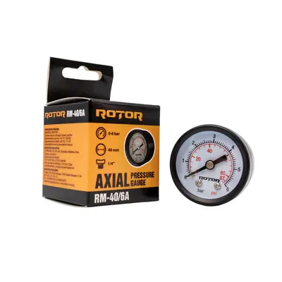 RM-40/6A, Manometru axial apa 0-6 bar, 40 mm, conexiune 1/4', ROTOR