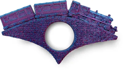 Print 3D de la 3D Morph Lab - Suport de cărți, tren, albastru-roșu