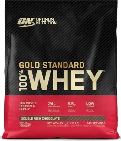 Gold Standard 100% Whey, ciocolată dublă, 4.54 kg, Optimum Nutrition