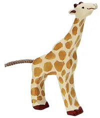 Figurină din lemn Holztiger - Girafă mică de pășunat