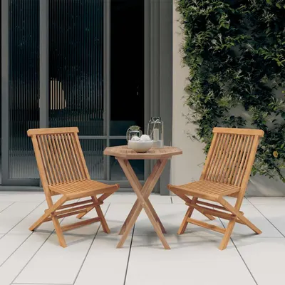 vidaXL Set mobilier de grădină, 3 piese, lemn masiv de tec