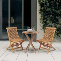 vidaXL Set mobilier de grădină, 3 piese, lemn masiv de tec