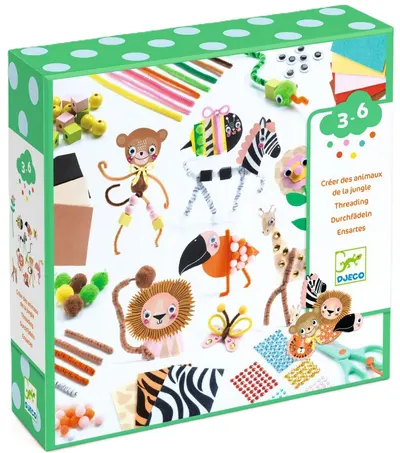 Set creativ Djeco - Creați animale din junglă