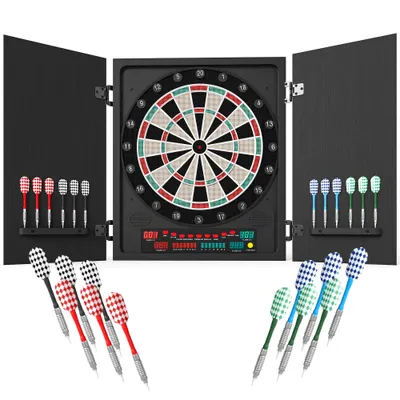 HOMCOM Tabla de Darts Electronica cu 6 Display-uri