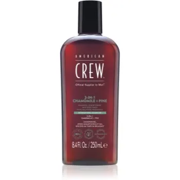 American Crew 3 in 1 Chamimile + Pine șampon, balsam și gel de duș 3 în 1 pentru barbati