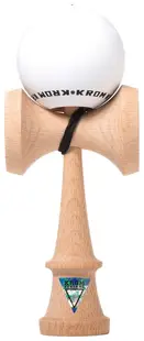 Joc de dexteritate din lemn KROM Kendama - Pop LOL Kendama, albă