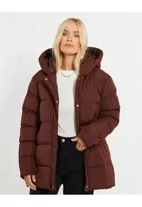 Geaca cu gluga Hayley 7449 - Maro inchis
