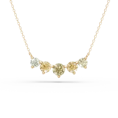 Lant cu pandantiv din aur galben cu diamante multicolore de 0.88ct