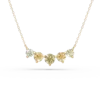 Lant cu pandantiv din aur galben cu diamante multicolore de 0.88ct