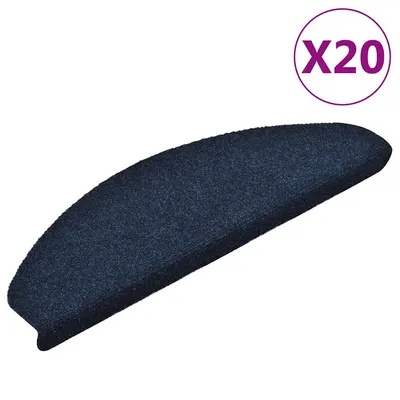 vidaXL Covorașe autoadezive pentru scări, 20 buc., 65x21x4 cm, bleumarin, semirotunde, mari