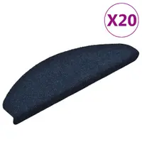 vidaXL Covorașe autoadezive pentru scări, 20 buc., 65x21x4 cm, bleumarin, semirotunde, mari