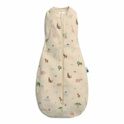 Sistem de infasat si sac de dormit, ErgoPouch, 2 in 1, 0-3 luni, 3-6 kg, TOG 0.2, Bumbac organic, Fermoar bidirectional, Transformabil, Lavabil la masina, Certificat non-toxic, Premiat in Australia, Model savana, Bej