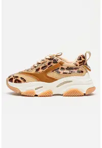Pantofi sport Possesion din plasa cu garnituri de piele ecologica - Maro inchis/Maro nisip/Caramel