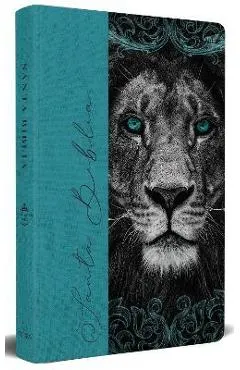 Biblia Rvr 1960 Letra Grande, Tamaño Manual, Tapa Dura de Tela León Aguamarina / Spanish Bible Rvr 1960 Handy Size Large Print Hardcover Cloth Lion Aq