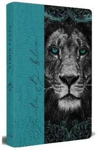 Biblia Rvr 1960 Letra Grande, Tamaño Manual, Tapa Dura de Tela León Aguamarina / Spanish Bible Rvr 1960 Handy Size Large Print Hardcover Cloth Lion Aq