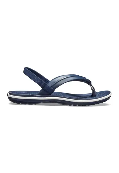 Papuci flip-flop cu bareta slingback si logo - Alb/Albastru inchis