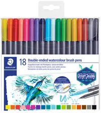 Carioci acuarele Staedtler - 18 culori, cu doua varfuri