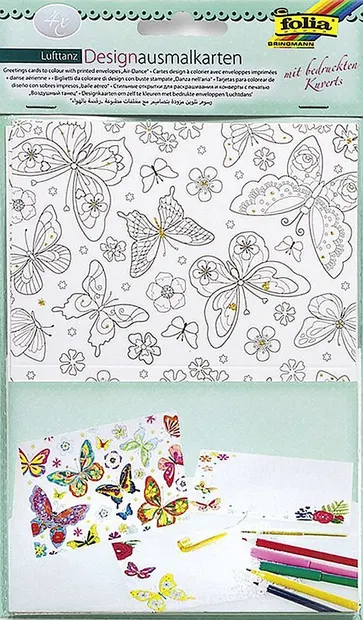 Set creativ felicitari si plicuri Folia - Fluturi