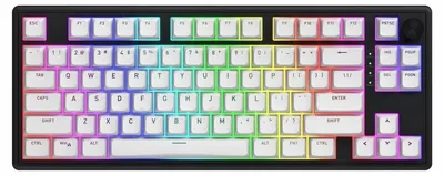 Tastatură mecanică Hator - Skyfall 80 MAG ULTRA 8K, Aurum Ice Magnetic, RGB, neagră/albă