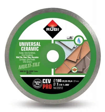 Disc diamantat pt. gresie si faianta 180mm, CEV 180 Pro - RUBI-25912