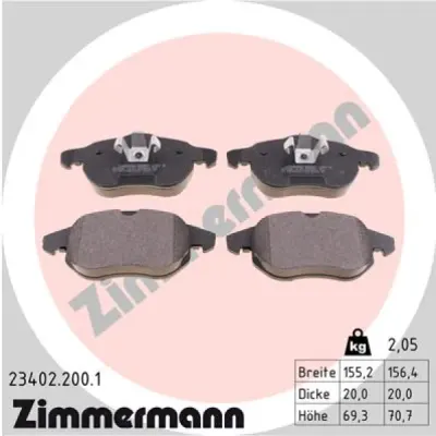 Set placute frana, frana disc ZIMMERMANN 23402.200.1