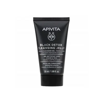 Gel curățare față și ochi, Apivita, Black Detox, 50ml