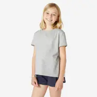 Tricou 500 Educație fizică bumbac Gri Fete