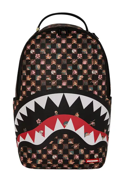 Rucsac unisex cu imprimeu - Rosu/Negru/Maro
