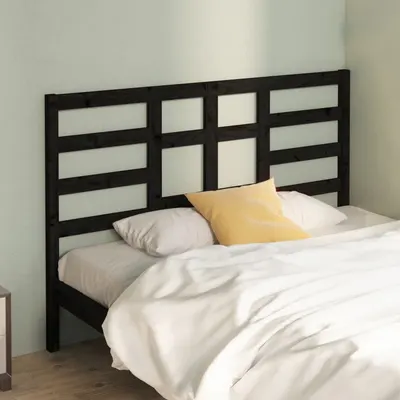 vidaXL Tăblie de pat, negru, 156x4x104 cm, lemn masiv de pin
