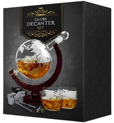 Set pentru whisky Mikamax Globe - cu 2 pahare