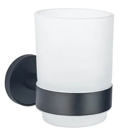 Pahar pentru periuțe de dinți Inter Ceramic - Lusso, Black Matt
