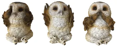Set de statuete Nemesis Now Adult: Gothic - Three Wise Brown Owls, 7 cm