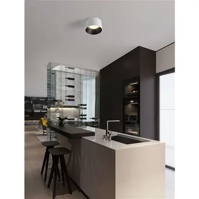 Plafoniera ATIL Nisipiu Alb & Negru Aluminiu & Otel LED 24 Wat 220-240Volt 1268Lm 3000K IP20