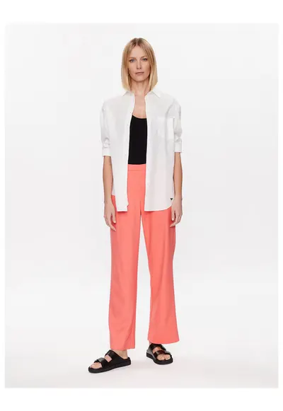 Pantaloni dama - 302955329 - Poliester - Roz - Roz