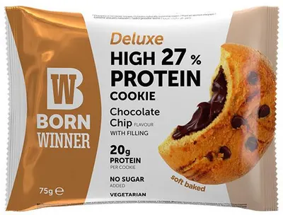 Deluxe Protein Cookie, șoco chip, 75 g, Born Winner