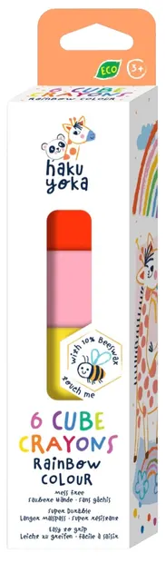 Cuburi creioane cerate eco Haku Yoka - Curcubeu, 6 buc