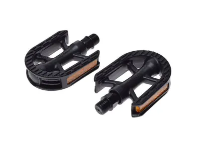Set 2 pedale copii Wellgo din plastic pentru bicicleta, filet 1 2, culoare negru
