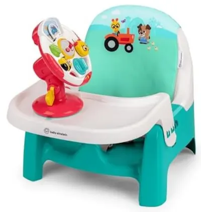 Scaun înalt Baby Einstein - Farm Explorers Snack & Steer