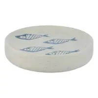 Săpunieră ceramică Wenko Aquamarin, albastru - alb