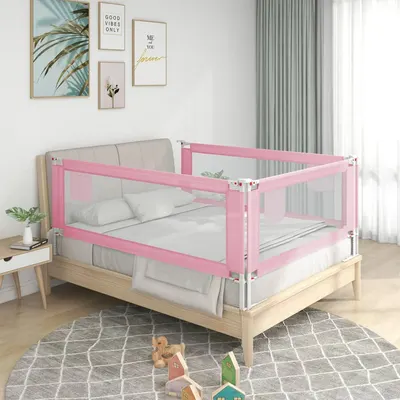 Gossi balustrada de protectie pat copii, roz, 200x25 cm, textil