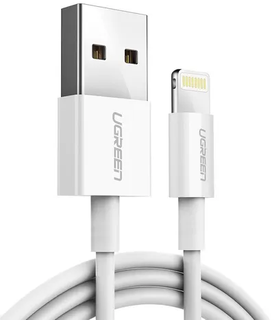 Cablu Ugreen - US155, USB-A/Lightining, 2 m, alb