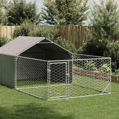 Gossi canisa de exterior cu alergare 5x2x1,5 m otel galvanizat