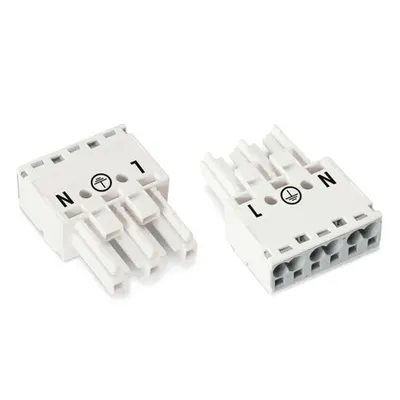 Socket; 3-pole; Cod. A; 4,00 mm²; white